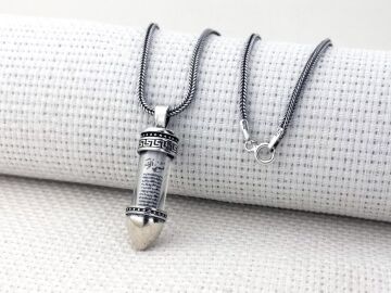 Cevşeni Kebir Dualı Kurşun Tasarımlı 925 Ayar Gümüş Cevşen Kolye