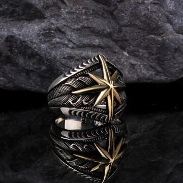 PUSULA MODEL 925 AYAR GÜMÜŞ ERKEK YÜZÜK