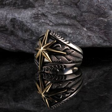 PUSULA MODEL 925 AYAR GÜMÜŞ ERKEK YÜZÜK