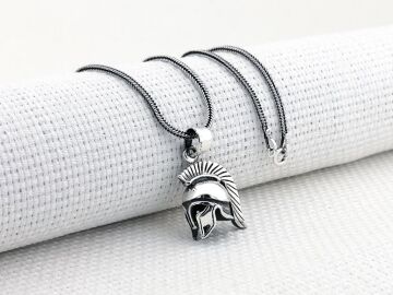 Antik Roma Lejyoner Kaskı 925 Ayar Gümüş Kolye