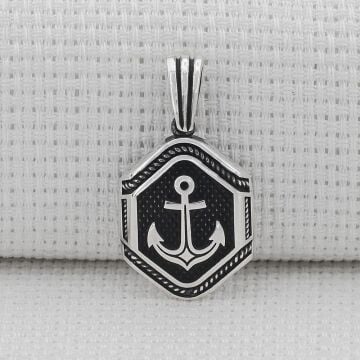 Çapa Motifli 925 Ayar Gümüş Kolye Ucu