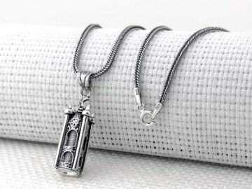 Minare Tasarımlı Cevşeni Kebir Dualı 925 Ayar Gümüş Cevşen Kolye