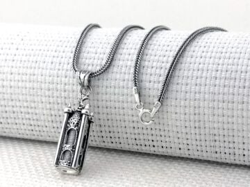 Minare Tasarımlı Cevşeni Kebir Dualı 925 Ayar Gümüş Cevşen Kolye