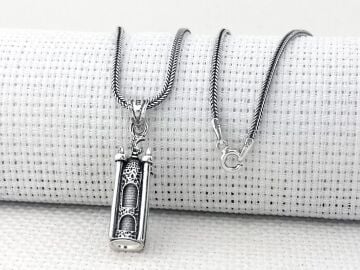 Minare Tasarımlı Cevşeni Kebir Dualı 925 Ayar Gümüş Cevşen Kolye