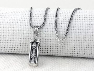 Minare Tasarımlı Cevşeni Kebir Dualı 925 Ayar Gümüş Cevşen Kolye