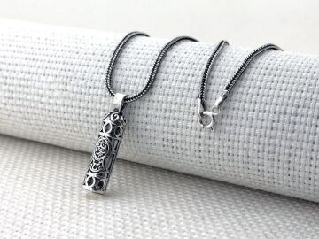 Nalı Şerif Motifli Cevşeni Kebir Dualı 925 Ayar Gümüş Cevşen Kolye