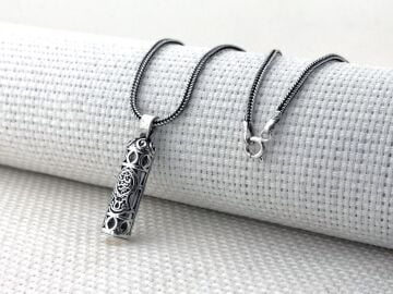 Nalı Şerif Motifli Cevşeni Kebir Dualı 925 Ayar Gümüş Cevşen Kolye