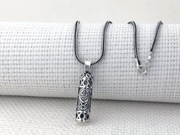 Nalı Şerif Motifli Cevşeni Kebir Dualı 925 Ayar Gümüş Cevşen Kolye