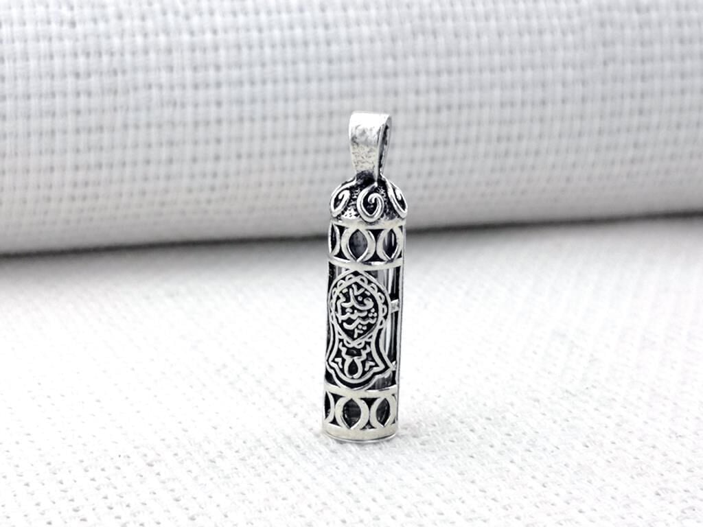 Nalı Şerif Motifli Cevşeni Kebir Dualı 925 Ayar Gümüş Cevşen Kolye Ucu