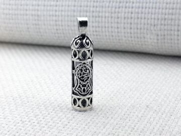 Nalı Şerif Motifli Cevşeni Kebir Dualı 925 Ayar Gümüş Cevşen Kolye Ucu