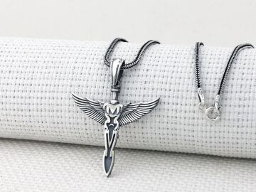Kanatlı Kılıç 925 Ayar Gümüş Kolye