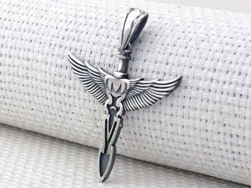 Kanatlı Kılıç 925 Ayar Gümüş Kolye Ucu