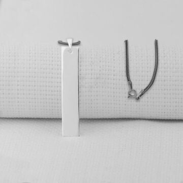 Gümüş Plaka 925 Ayar Kolye