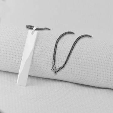 Gümüş Plaka 925 Ayar Kolye