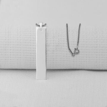 Gümüş Plaka 925 Ayar Erkek Kolye