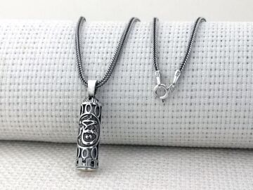 Hüseyin Yazılı Cevşeni Kebir Dualı 925 Ayar Gümüş Cevşen Kolye