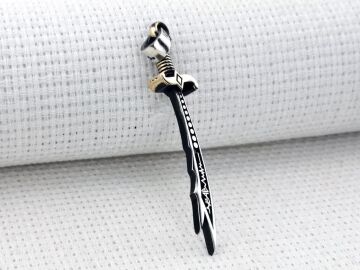 Kalp Atışlı Hz Ali Yazılı Zülfikar Kılıcı 925 Ayar Gümüş Kolye Ucu