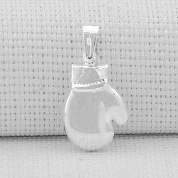 Boks Eldiveni Tasarımlı 925 Ayar Gümüş Kolye Ucu Büyük Boy