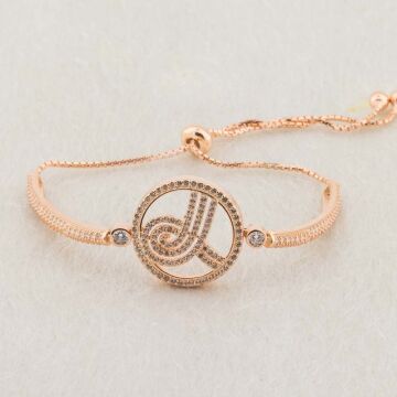 925 Ayar Gümüş Zirkon Taşlı  Osmanlı Tuğrası  Bayan Bileklik