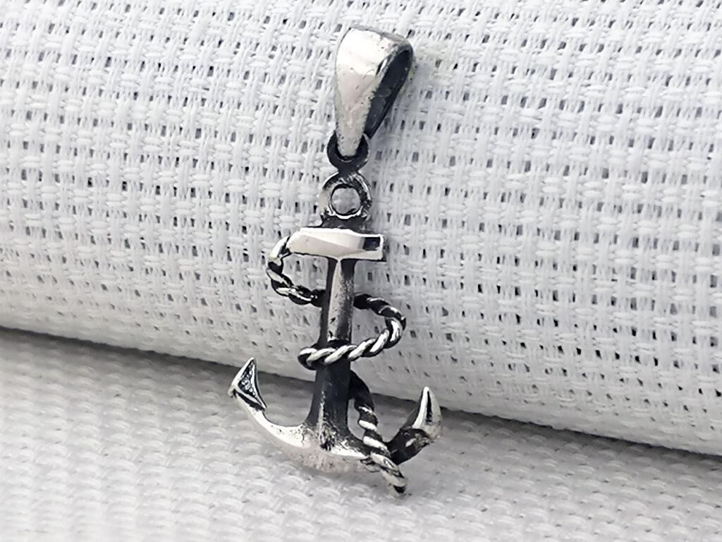 Denizci Çapası Küçük Boy 925 Ayar Gümüş Kolye Ucu
