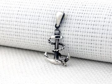 Denizci Çapası Küçük Boy 925 Ayar Gümüş Kolye Ucu