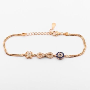 925 Ayar Gümüş Nazar Boncuklu Kar Tanesi Sonsuzluk Bileklik