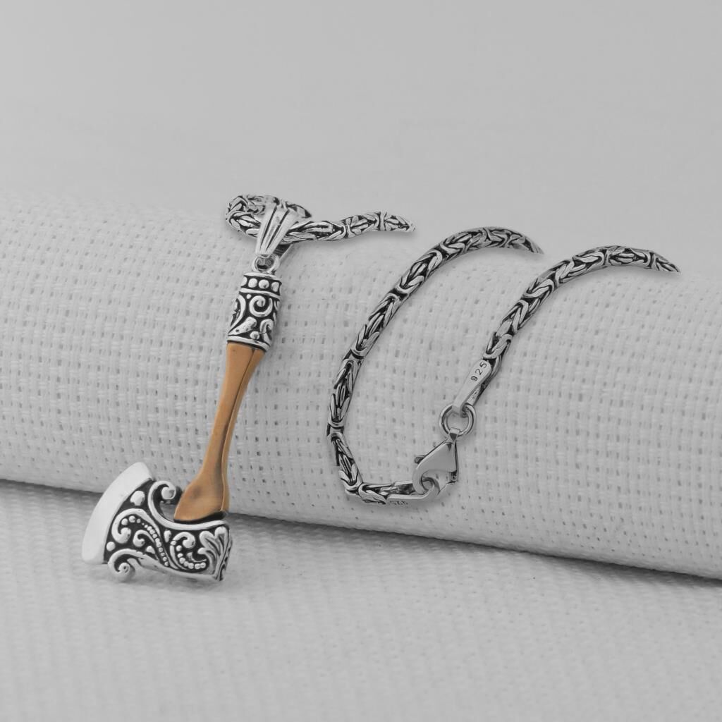 Balta Tasarımlı 925 Ayar Gümüş Kolye