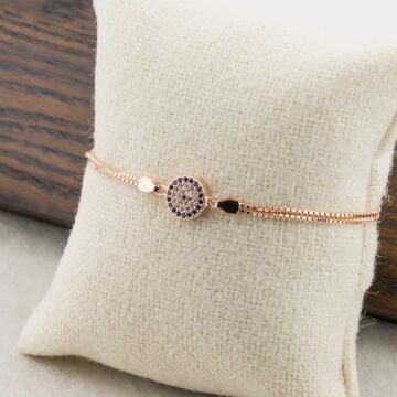 925 Ayar Gümüş Zirkon Taşlı  Nazarlı Bayan  Bileklik