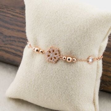 925 Ayar Gümüş Zirkon Taşlı  Kar Tanesi Bileklik