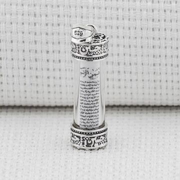 Cevşeni Kebir Dualı Silindir Tasarımlı Gümüş Cevşen Kolye Ucu