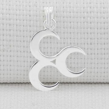 Üç Hilal Tasarımlı Parlak 925 Ayar Gümüş Kolye Ucu