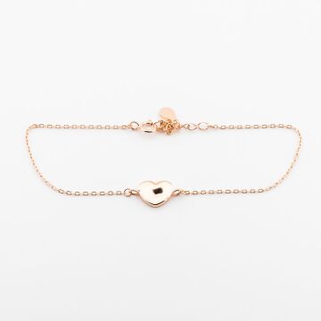 925 Ayar Gümüş Kalp Zincir Bileklik