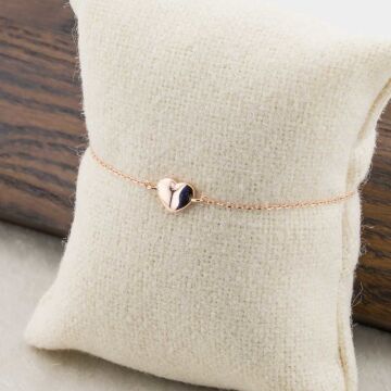 925 Ayar Gümüş Kalp Zincir Bileklik