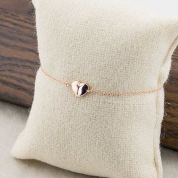 925 Ayar Gümüş Kalp Zincir Bileklik