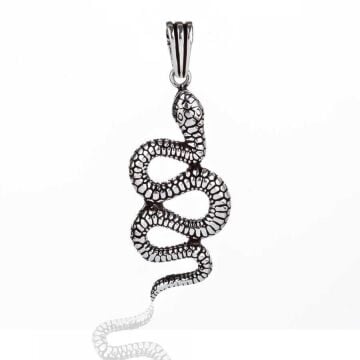 Yılan Figürlü 925 Ayar Gümüş Kolye Ucu