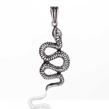 Yılan Figürlü 925 Ayar Gümüş Kolye Ucu