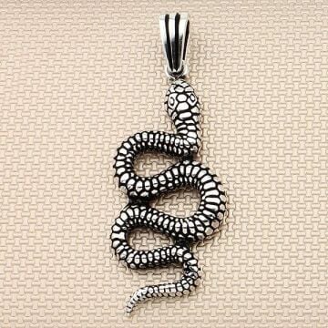 Yılan Figürlü 925 Ayar Gümüş Kolye Ucu