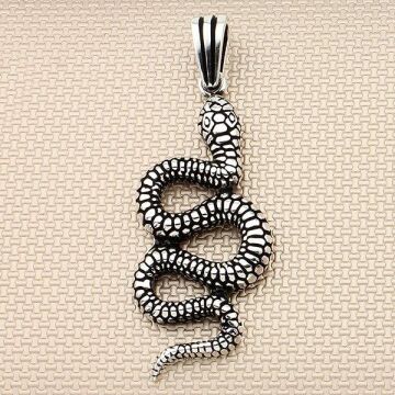 Yılan Figürlü 925 Ayar Gümüş Kolye Ucu