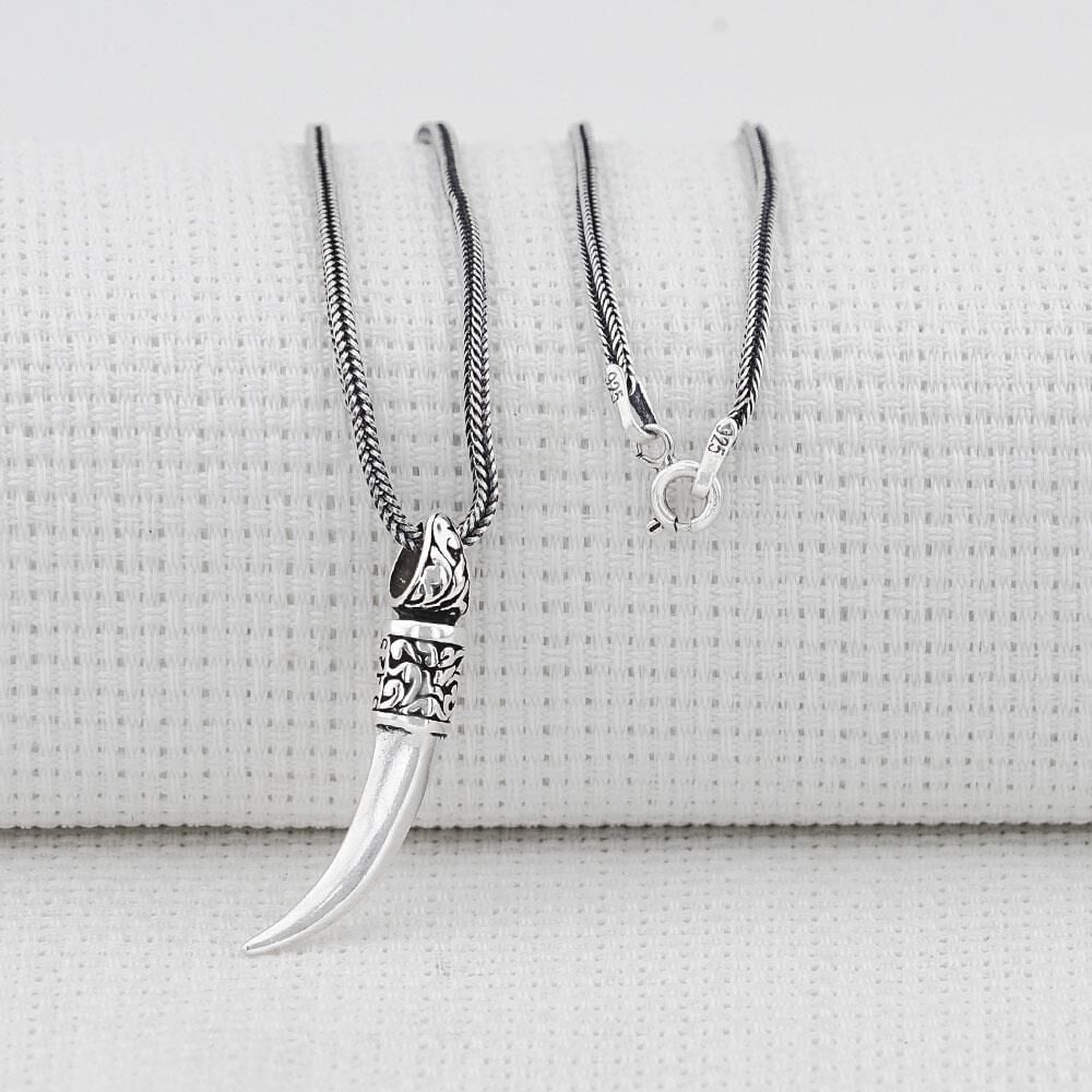 Fil Dişi 925 Ayar Gümüş Kolye