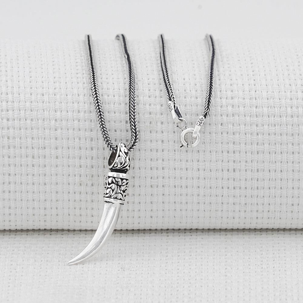 Fil Dişi 925 Ayar Gümüş Kolye