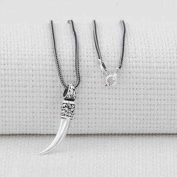 Fil Dişi 925 Ayar Gümüş Kolye