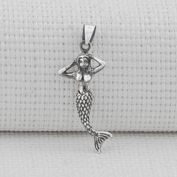 Deniz Kızı 925 Ayar Gümüş Kolye Ucu