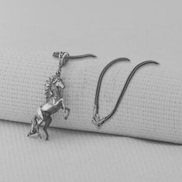 Dört Nala Giden Üç Boyutlu 925 Ayar Erkek Gümüş Kolye