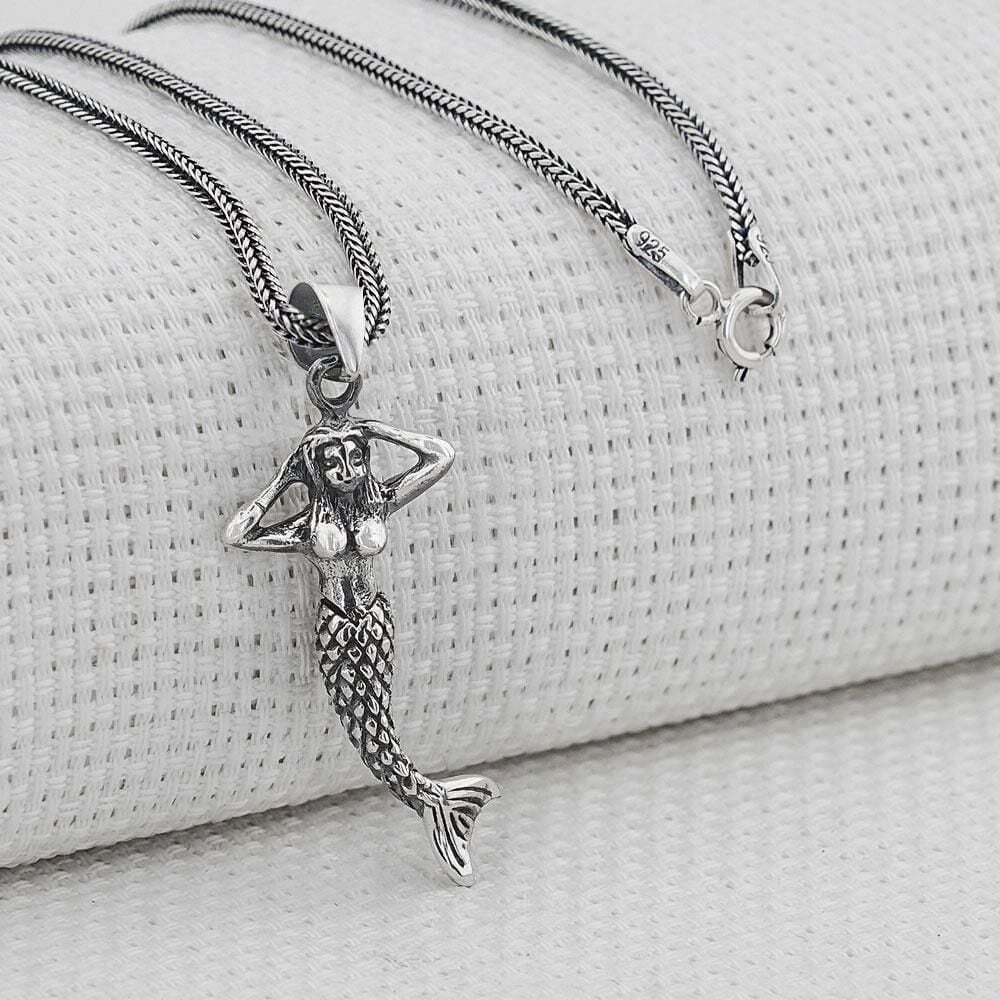 Deniz Kızı Tasarımlı 925 Ayar Gümüş Kolye