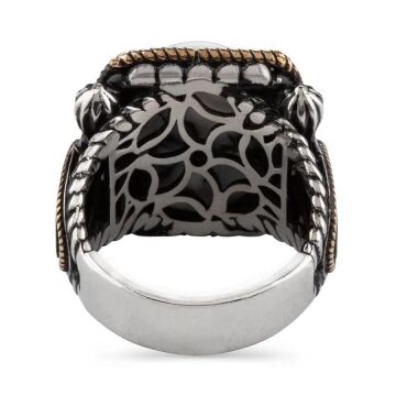 Özel Tasarım Beyaz Firuze Taşlı 925 Ayar Gümüş Yüzük