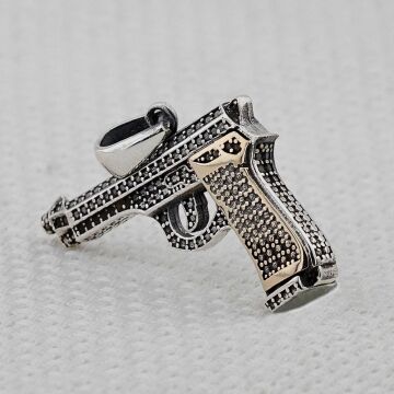 Tabanca Tasarımlı 925 Ayar Gümüş Kolye Ucu