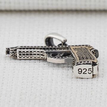 Tabanca Tasarımlı 925 Ayar Gümüş Kolye Ucu