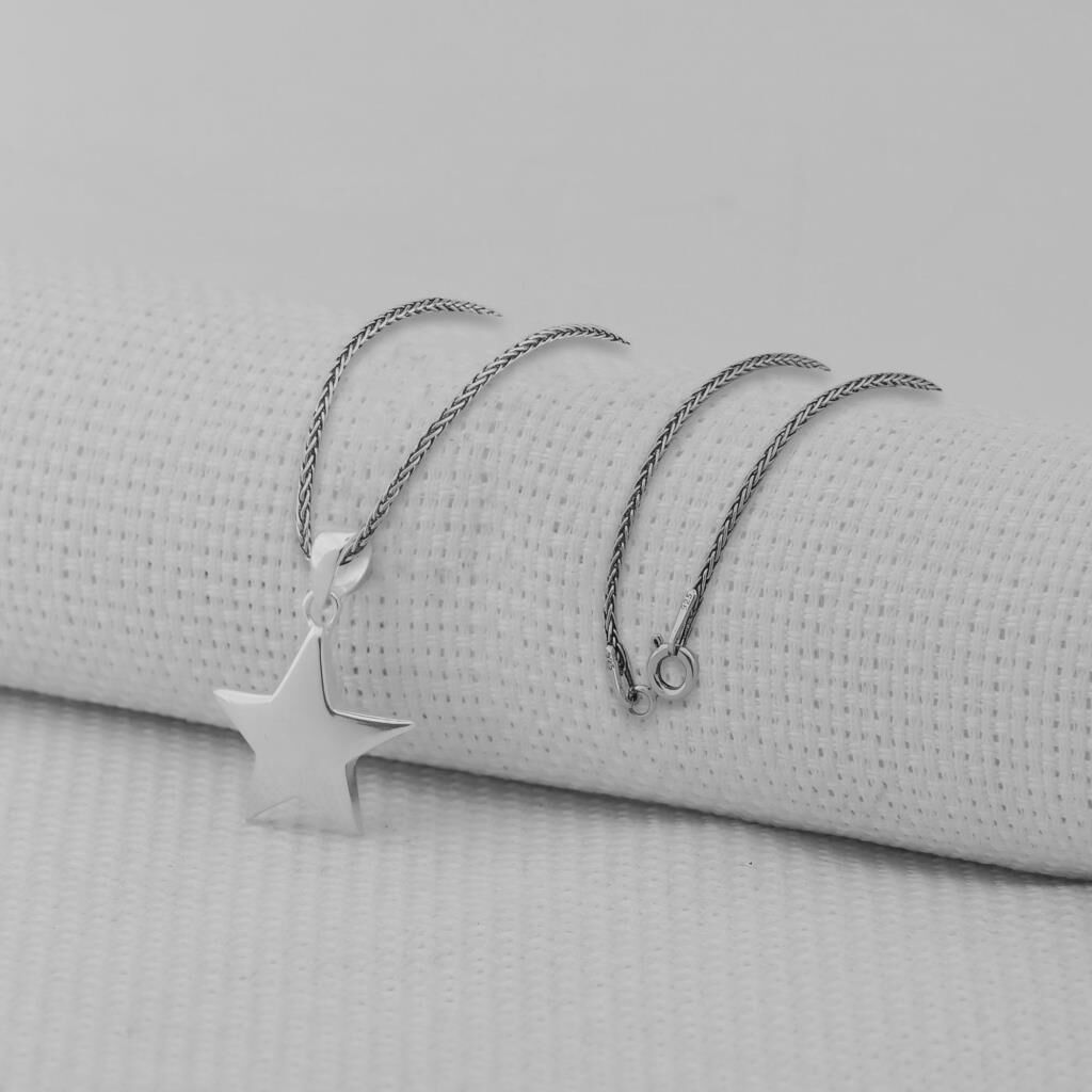 Parlak Yıldız Tasarım 925 Ayar Gümüş Kolye