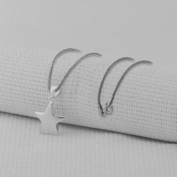 Parlak Yıldız Tasarım 925 Ayar Gümüş Kolye