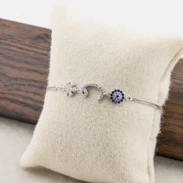 925 Ayar Gümüş Nazar Kar Tanesi Vavlı Bayan Bileklik